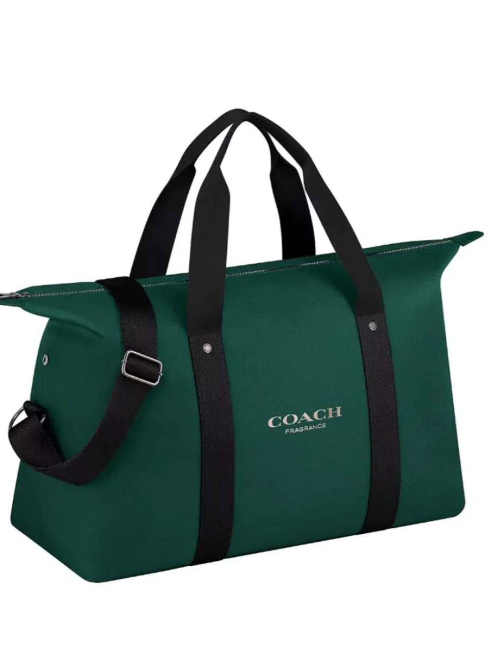 Coach Fragrance Duffle Dark Green Weekender Carry-on Gym Shoulder / Hand Bag New